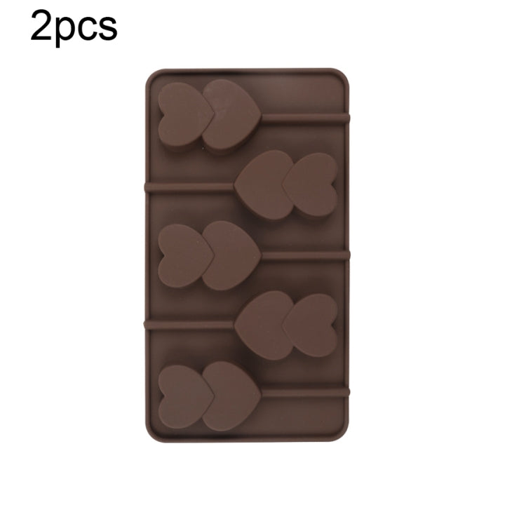 2pcs Silicone Chocolate Mold Jelly Christmas Candy Cake Mould, Style:, Gift Box, Shell, Star, Heart To Heart