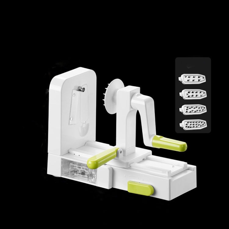 Grater Vegetable Potato Spiral Slicer Whirlwind Fruit Vegetable Spiral Machine, White, Green