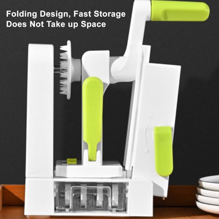 Grater Vegetable Potato Spiral Slicer Whirlwind Fruit Vegetable Spiral Machine, White, Green