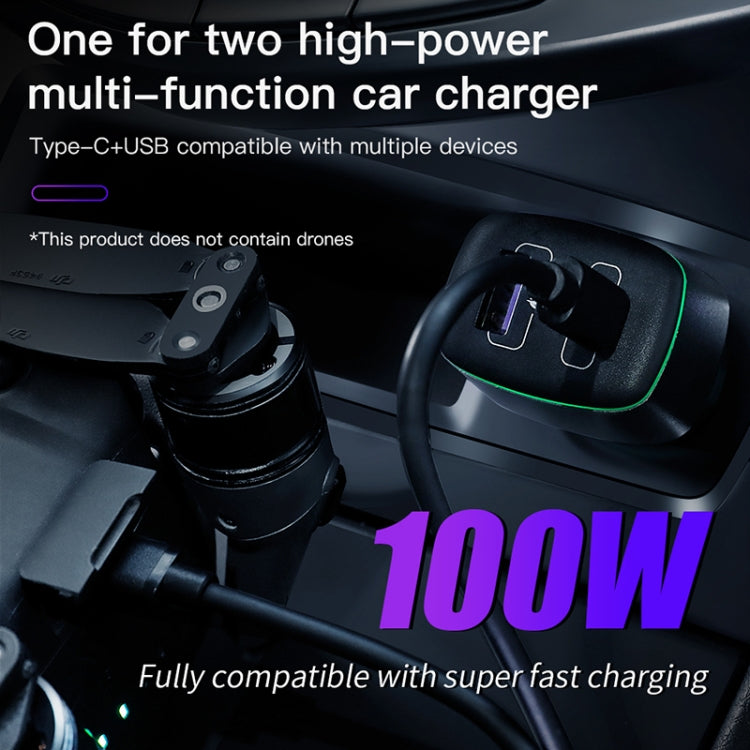 شاحن سيارة RCSTQ 100 واط 2 في 1 لطائرة DJI Mavic 3/Mini 2، لطائرة DJI Mavic 3/Mini 2