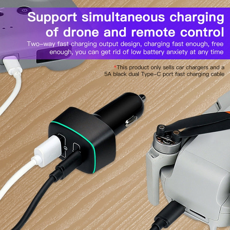 شاحن سيارة RCSTQ 100 واط 2 في 1 لطائرة DJI Mavic 3/Mini 2، لطائرة DJI Mavic 3/Mini 2