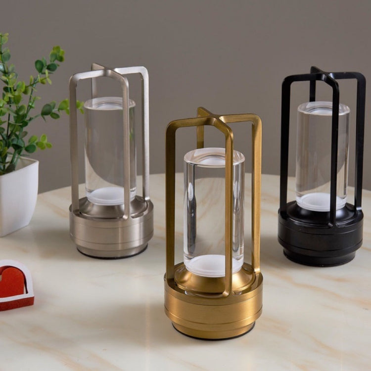Vintage All Aluminum Cross Table Lamp Hotel Portable Outdoor Camping Touch Night Light