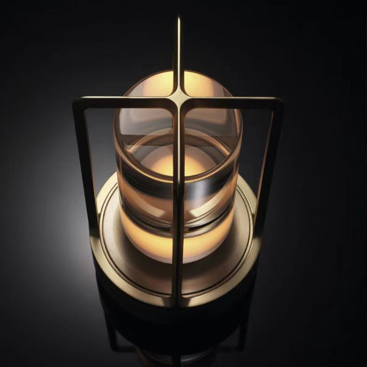 Vintage All Aluminum Cross Table Lamp Hotel Portable Outdoor Camping Touch Night Light