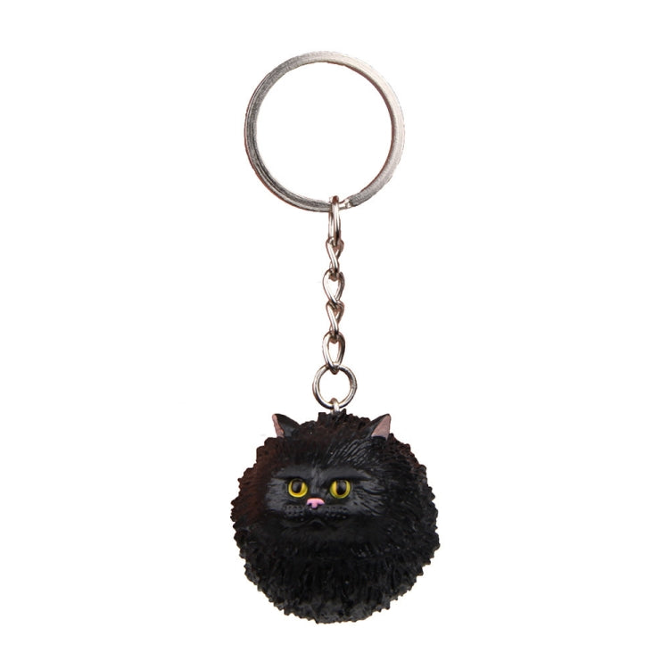 Round Little Tiger Cat Keychain Cartoon Key Ring Ornament, Yellow White, Gray, White, 3 Color, Black, Coffee White