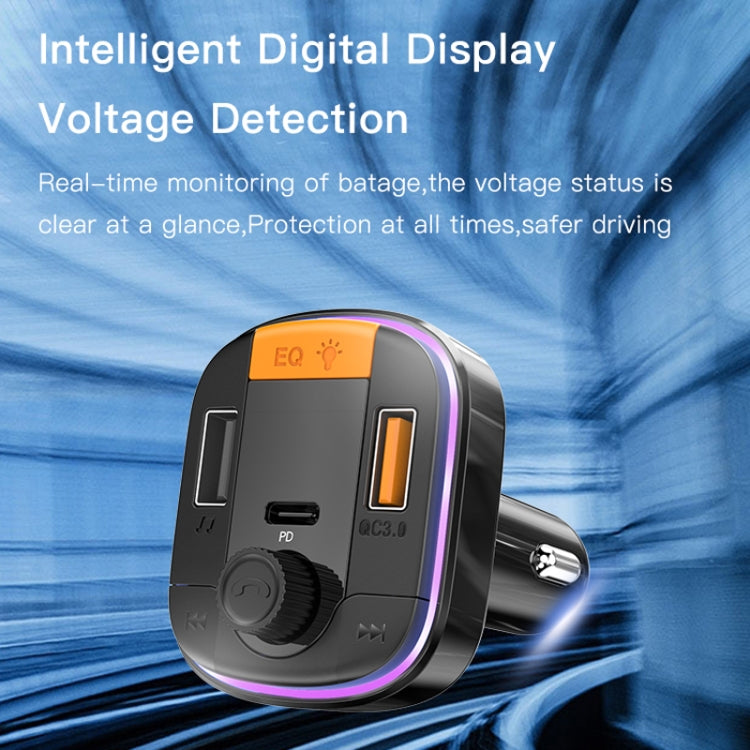 شاحن سيارة Yesido Y45 PD ولاعة سجائر QC شحن سيارة USB بلوتوث شاشة رقمية FM، Y45