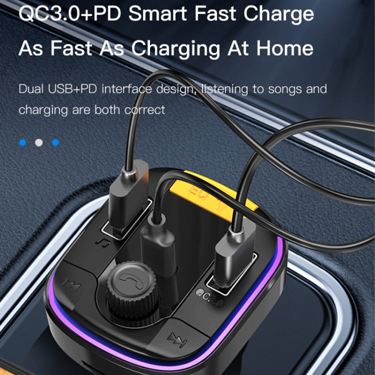 شاحن سيارة Yesido Y45 PD ولاعة سجائر QC شحن سيارة USB بلوتوث شاشة رقمية FM، Y45