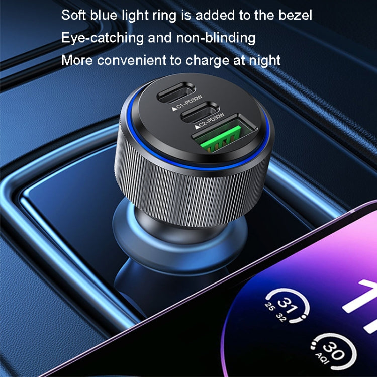 شاحن سيارة سريع من يسيدو Y50 بمنفذ USB 3.0، 30 واط، مصنوع من سبائك الألومنيوم، بتقنية PD، شحن سريع، Y50