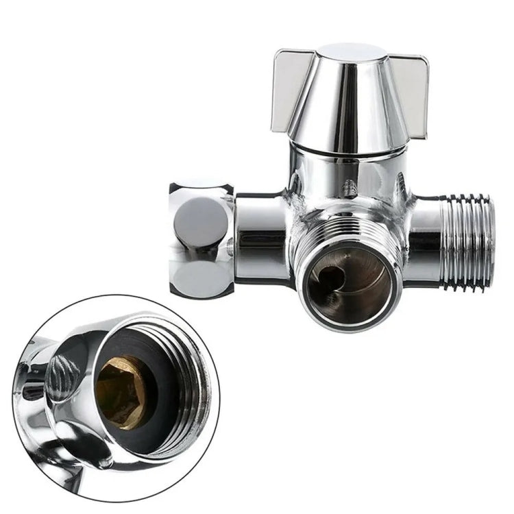 Double Handle Brass 3 Way Shower Arm Diverter Valve Hand Held Showerhead Shower Splitter, Brass