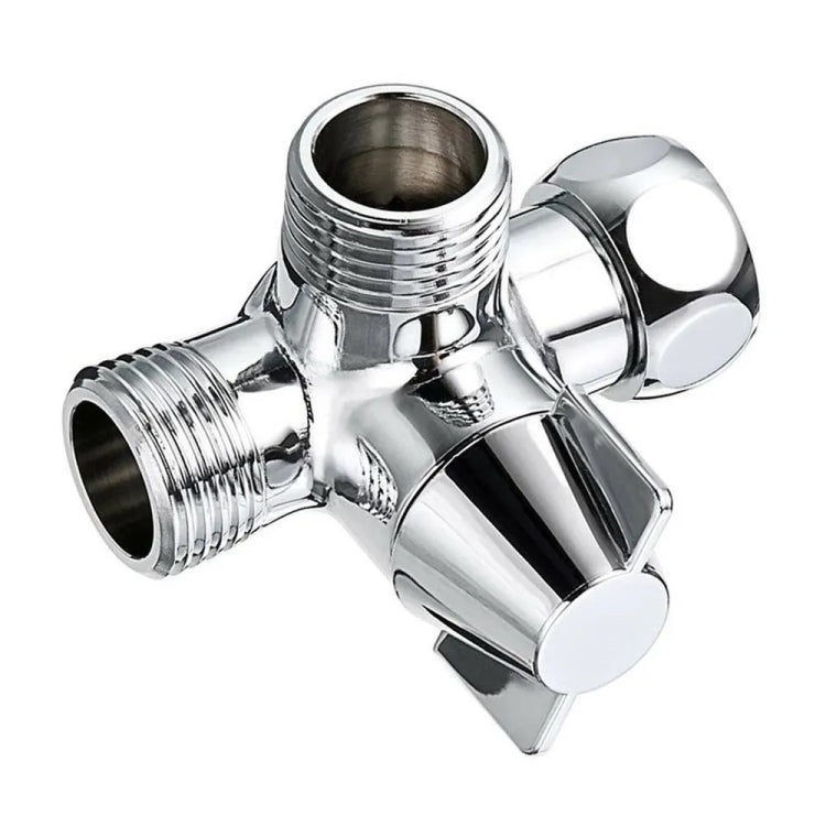 Double Handle Brass 3 Way Shower Arm Diverter Valve Hand Held Showerhead Shower Splitter, Brass