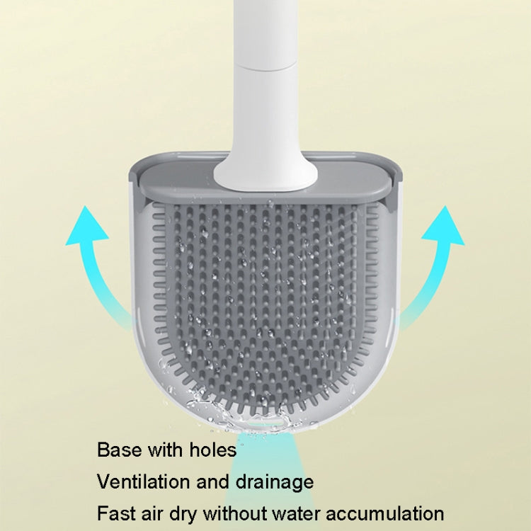 Soft Rubber Toilet Brush Clamp No Dead Space Cleaning Brush, Leakage, Drain