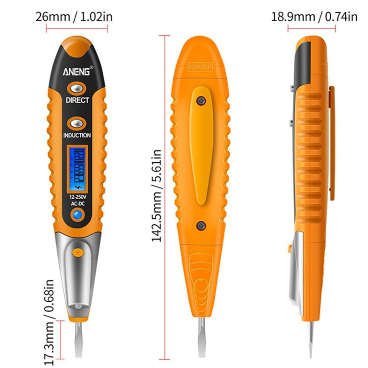 ANENG VD700 2pcs Sound and Light Alarm Non-contact Digital Display Sensor Multi-function Test Pen, Digital Display Pen (Yellow Green), Digital Display Pen (Black Yellow), Digital Display Pen (Black Red)
