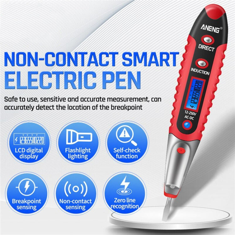 ANENG VD700 2pcs Sound and Light Alarm Non-contact Digital Display Sensor Multi-function Test Pen, Digital Display Pen (Yellow Green), Digital Display Pen (Black Yellow), Digital Display Pen (Black Red)