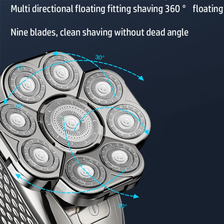 9 Knife Head Multifunctional USB Shaver Full Body Water Washing Shaver Men Hair Bald