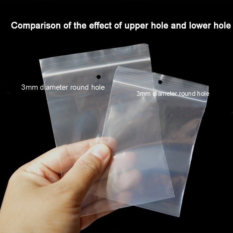 100pcs Perforated Ziplock Bag Thickened Transparent Packaging Bag Plastic Sealed Bag, 8 x 18cm 12 Silk Lower Hole, 8 x 18cm 12 Silk No Hole, 8 x 18cm 10 Silk No Hole, 9 x 13cm 10 Silk Lower Hole, 9 x 13cm 10 Silk No Hole, 12 x 18cm 10 Silk Lower Hole...