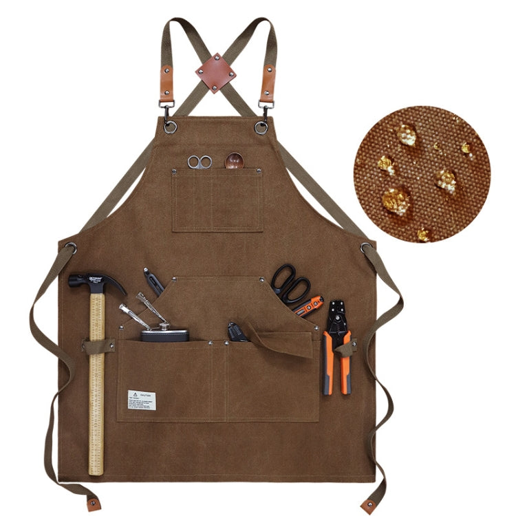 Carpentry Electrician Garden Heavy Canvas Workwear Apron, Black Gray, Black, Army Green, Khaki, Blue, Camel, Belt Black Gray, Belt Black, Belt Army Green, Belt Khaki, Belt Blue, Belt Camel