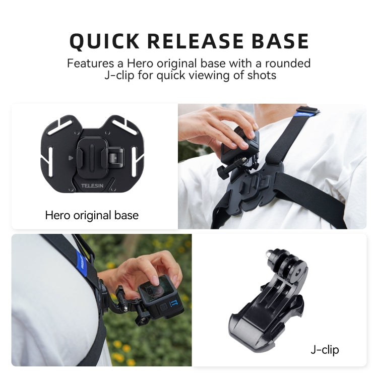 TELESIN Chest Strap Mount Waistcoat Belt Mount For Action Camera, GP-UCS-001
