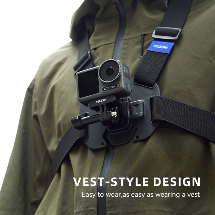 TELESIN Chest Strap Mount Waistcoat Belt Mount For Action Camera, GP-UCS-001