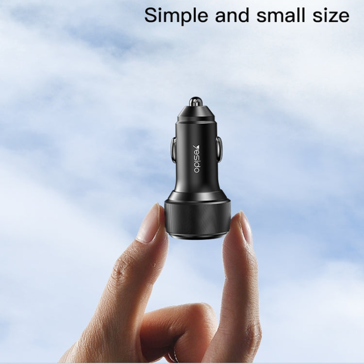 Yesido Y48 60W Car Fast Charger Aluminum Aluminum Double Type-C/USB-C Port Car Charger