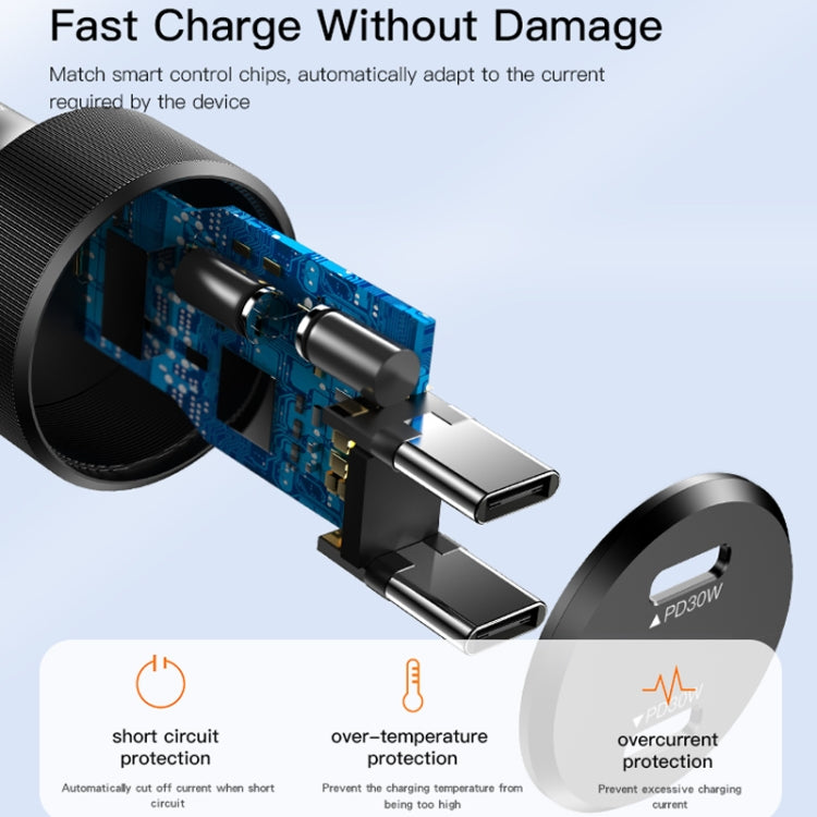 Yesido Y48 60W Car Fast Charger Aluminum Aluminum Double Type-C/USB-C Port Car Charger