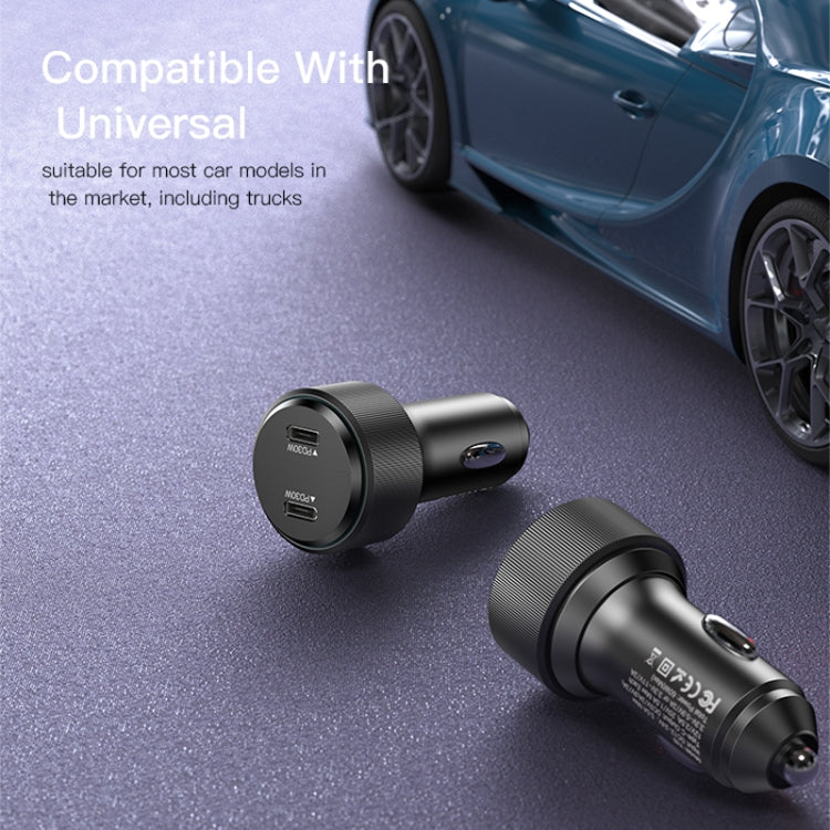 Yesido Y48 60W Car Fast Charger Aluminum Aluminum Double Type-C/USB-C Port Car Charger