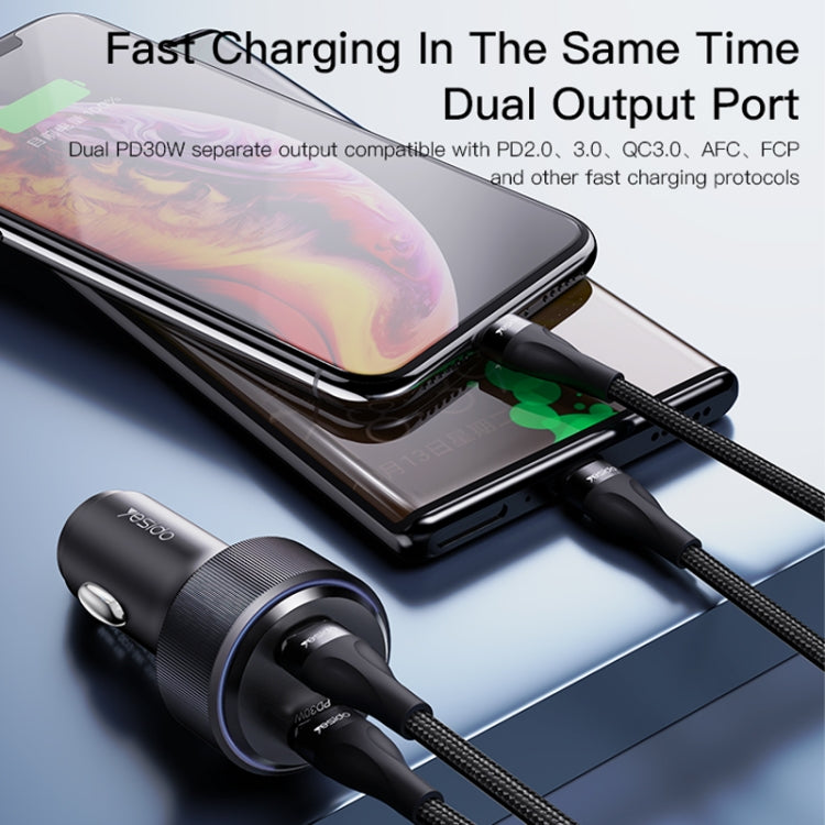 Yesido Y48 60W Car Fast Charger Aluminum Aluminum Double Type-C/USB-C Port Car Charger