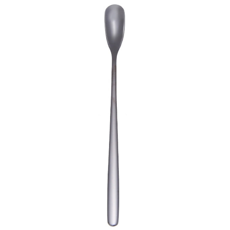 15cm 304 Stainless Steel Spoon Coffee Square Head Spoon Long Handle Mixing Spoon, Stainless Steel Color, Titanium Gold, Rose Gold, Titanium Black, Blue, Purple