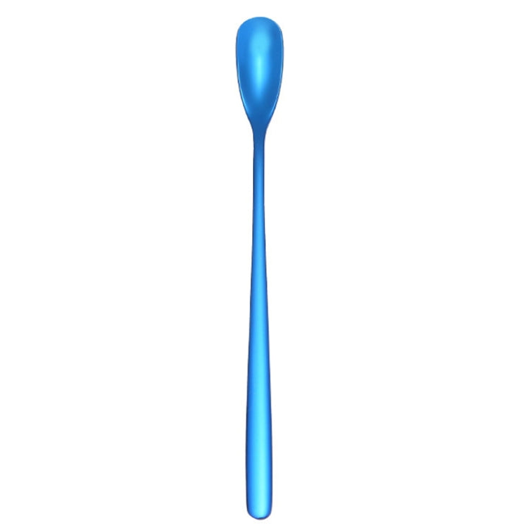 15cm 304 Stainless Steel Spoon Coffee Square Head Spoon Long Handle Mixing Spoon, Stainless Steel Color, Titanium Gold, Rose Gold, Titanium Black, Blue, Purple