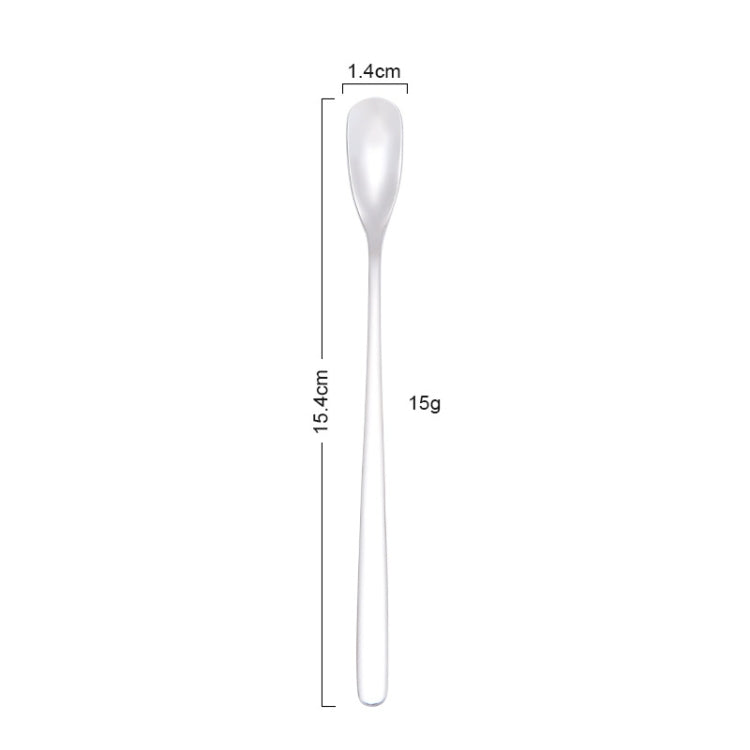 15cm 304 Stainless Steel Spoon Coffee Square Head Spoon Long Handle Mixing Spoon, Stainless Steel Color, Titanium Gold, Rose Gold, Titanium Black, Blue, Purple