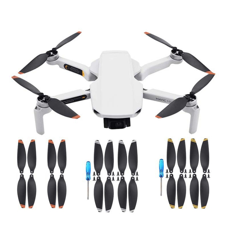 ملحقات شفرات المروحة لطائرة DJI Mavic Mini 4726F بدون طيار، زوجان من الحافة البرتقالية، 4 أزواج من الحافة البرتقالية، زوجان من الحافة الفضية، 4 أزواج من الحافة الفضية، زوجان من الحافة الذهبية، 4 أزواج من الحافة الذهبية