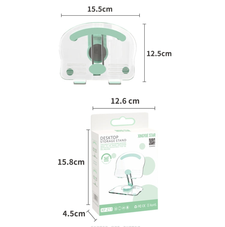 KF-Z11 Acrylic Tablet PC Mobile Phone Bracket Desktop Rotating Foldable Lazy Non-slip Phone Support Frame