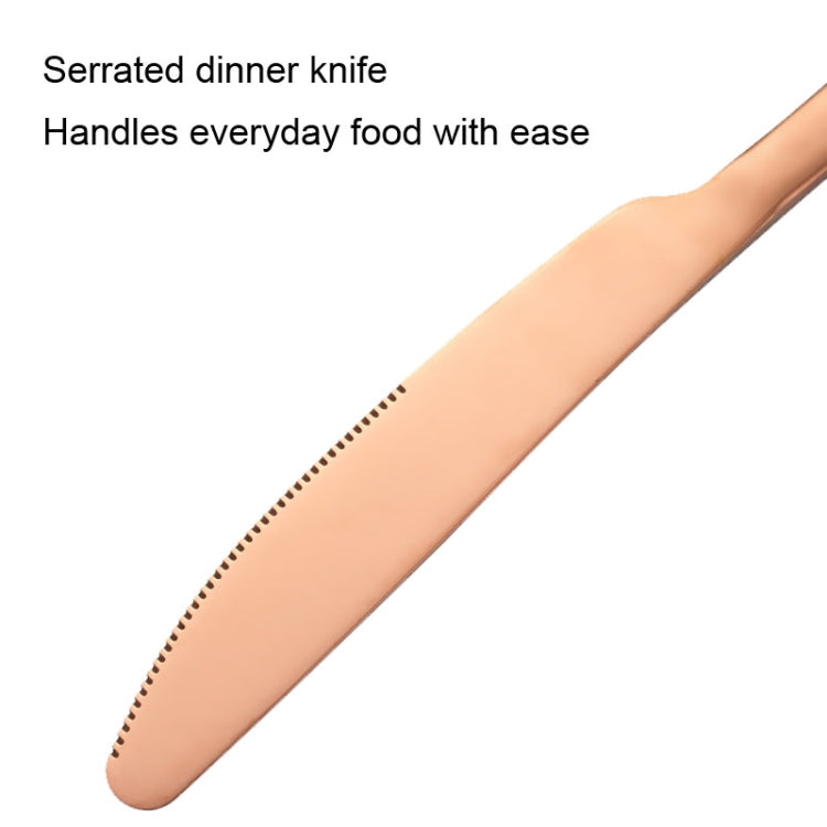16pcs/set Carton Boxed Gold-Plated Stainless Steel Knife and Fork Set Western Cutlery, Stainless Steel Color, Gold, Rose Gold, Colorful, Black