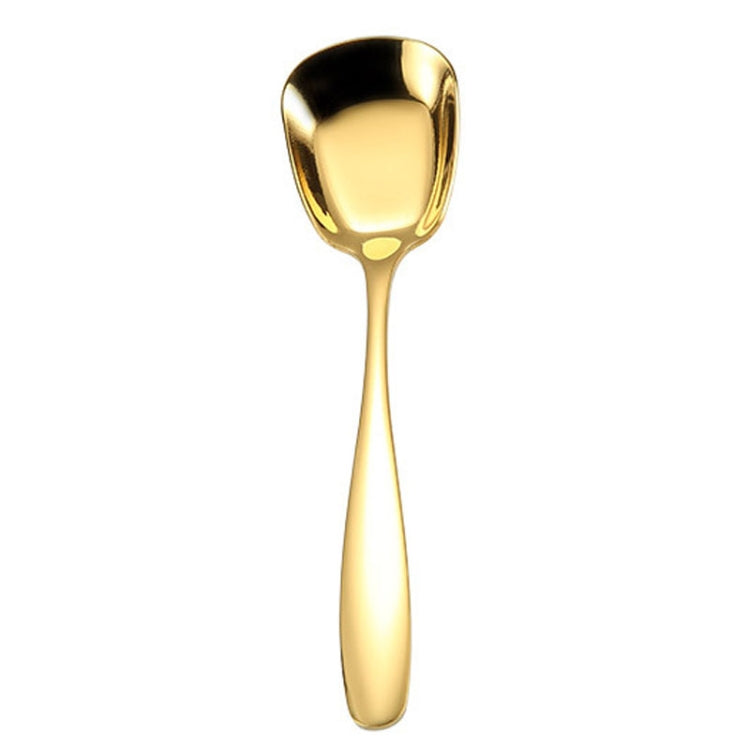 Small 304 Stainless Steel Spoon Glossy Thickened Flat Head Flat Bottom Serving Spoon, Stainless Steel Color, Titanium Gold, Rose Gold, Colorful, Black, Blue