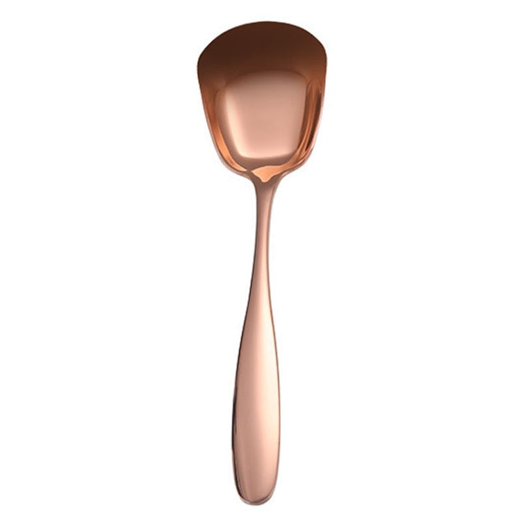 Small 304 Stainless Steel Spoon Glossy Thickened Flat Head Flat Bottom Serving Spoon, Stainless Steel Color, Titanium Gold, Rose Gold, Colorful, Black, Blue