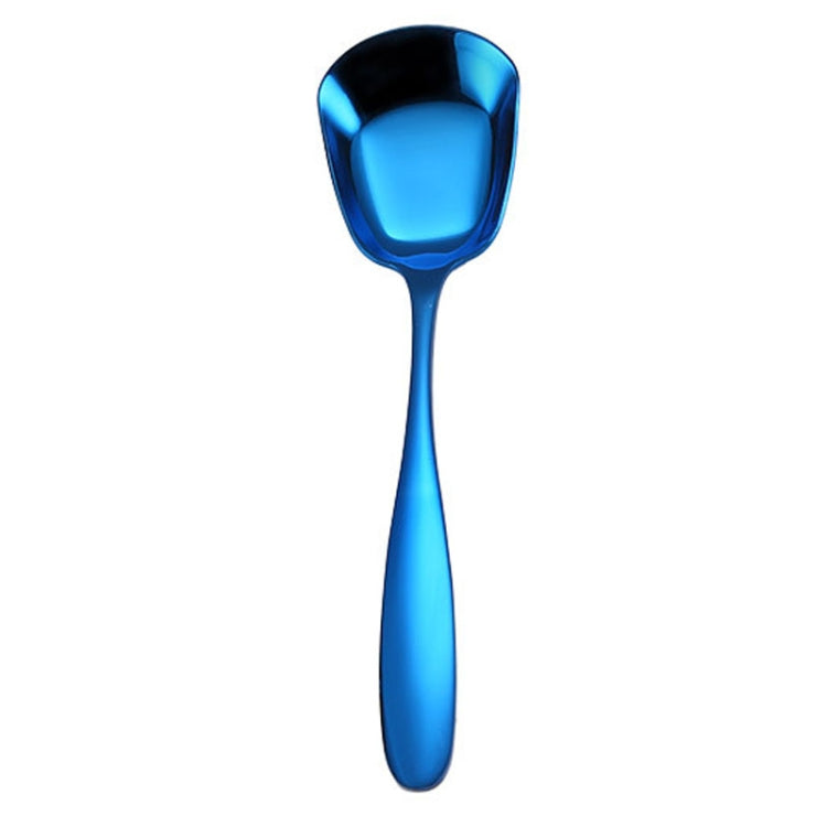 Small 304 Stainless Steel Spoon Glossy Thickened Flat Head Flat Bottom Serving Spoon, Stainless Steel Color, Titanium Gold, Rose Gold, Colorful, Black, Blue