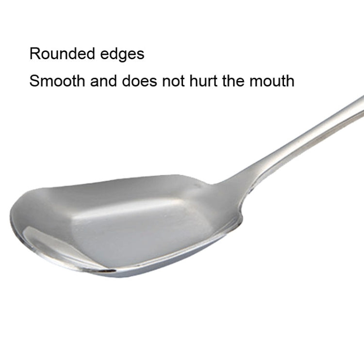 Small 304 Stainless Steel Spoon Glossy Thickened Flat Head Flat Bottom Serving Spoon, Stainless Steel Color, Titanium Gold, Rose Gold, Colorful, Black, Blue