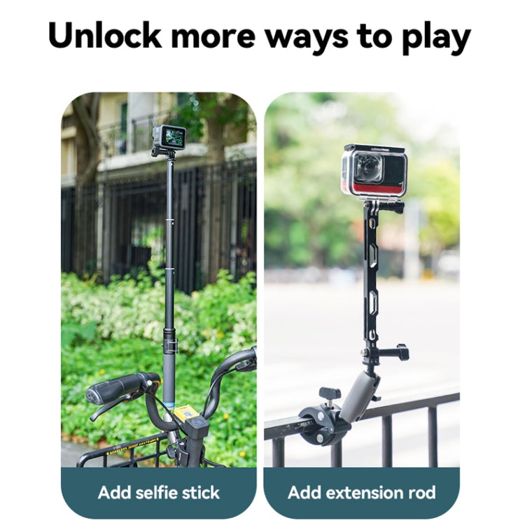 TELESIN Aluminum Alloy Crab Claw Handlebar Tube Clamp For Sports Camera Mobile Phones