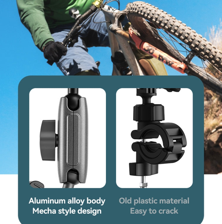 TELESIN Aluminum Alloy Crab Claw Handlebar Tube Clamp For Sports Camera Mobile Phones