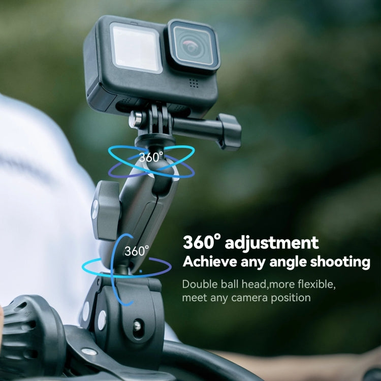 TELESIN Aluminum Alloy Crab Claw Handlebar Tube Clamp For Sports Camera Mobile Phones