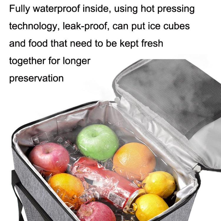 24L Waterproof Oxford Cloth Picnic Bag Outdoor Ice Pack Thickened Portable Insulation Bag, 24L Black, 24L Grey, 24L Navy, 24L Wine Red