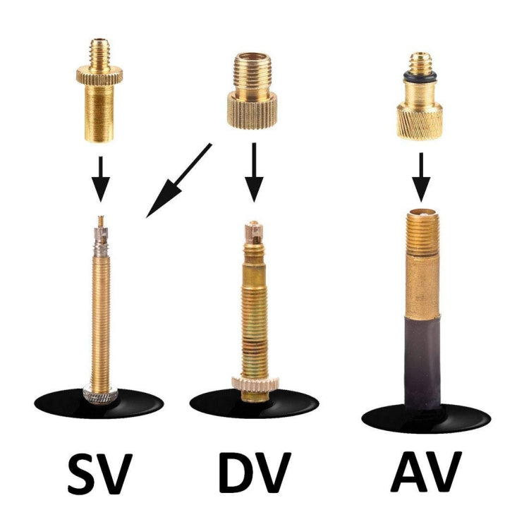 SV/AV/DV Bicycle Valve Adapter Set Bike Ball Pump Accessories