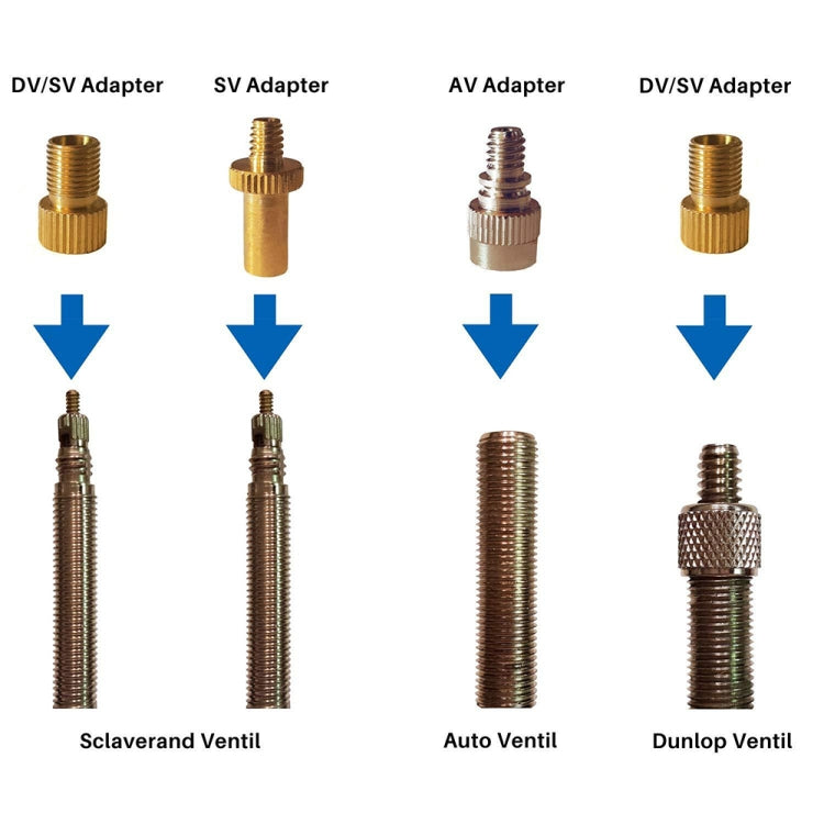 SV/AV/DV Bicycle Valve Adapter Set Bike Ball Pump Accessories
