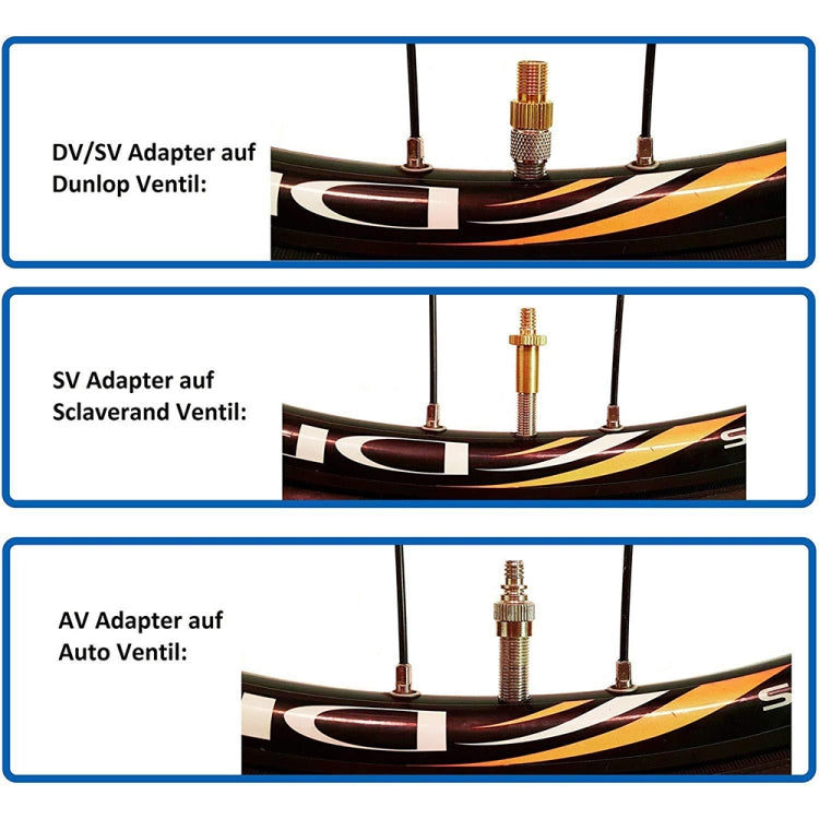 SV/AV/DV Bicycle Valve Adapter Set Bike Ball Pump Accessories