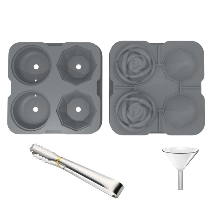 4-Holes Rose Diamond Shape Cocktail Ice Cube Molds Silicone Ice Ball Maker, Rose Shape (Grey), Rose Shape (Dark Green), Rose Shape (Black), Rose Shape (Black with Ice Clip), Rose Shape (Gray with Ice Clip), Rose Shape (Dark Green with Ice Clip)