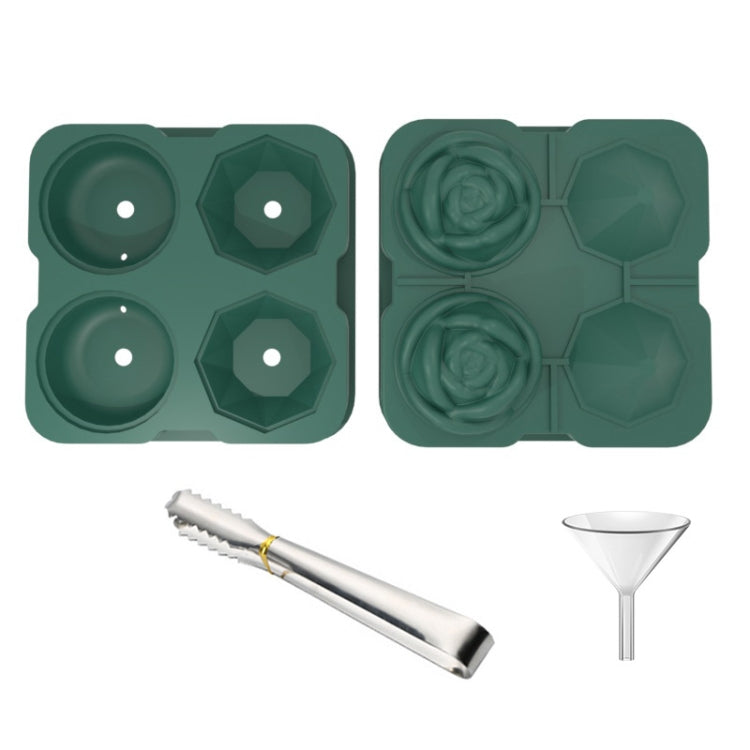 4-Holes Rose Diamond Shape Cocktail Ice Cube Molds Silicone Ice Ball Maker, Rose Shape (Grey), Rose Shape (Dark Green), Rose Shape (Black), Rose Shape (Black with Ice Clip), Rose Shape (Gray with Ice Clip), Rose Shape (Dark Green with Ice Clip)