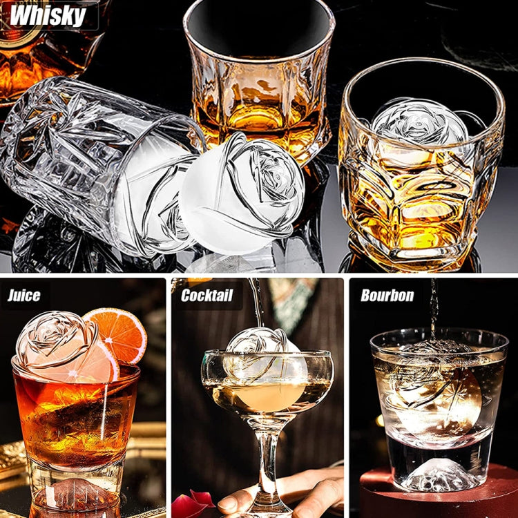 4-Holes Rose Diamond Shape Cocktail Ice Cube Molds Silicone Ice Ball Maker, Rose Shape (Grey), Rose Shape (Dark Green), Rose Shape (Black), Rose Shape (Black with Ice Clip), Rose Shape (Gray with Ice Clip), Rose Shape (Dark Green with Ice Clip)
