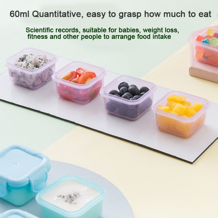 60ml Mini Fresh-Keeping Box Food Grade Thickened Sealed Baby Food Supplement Box, Taro Purple, Bud Green, Girly Pink, Fantastic Blue, Ivory White, Transparent Black Belt, Yellow
