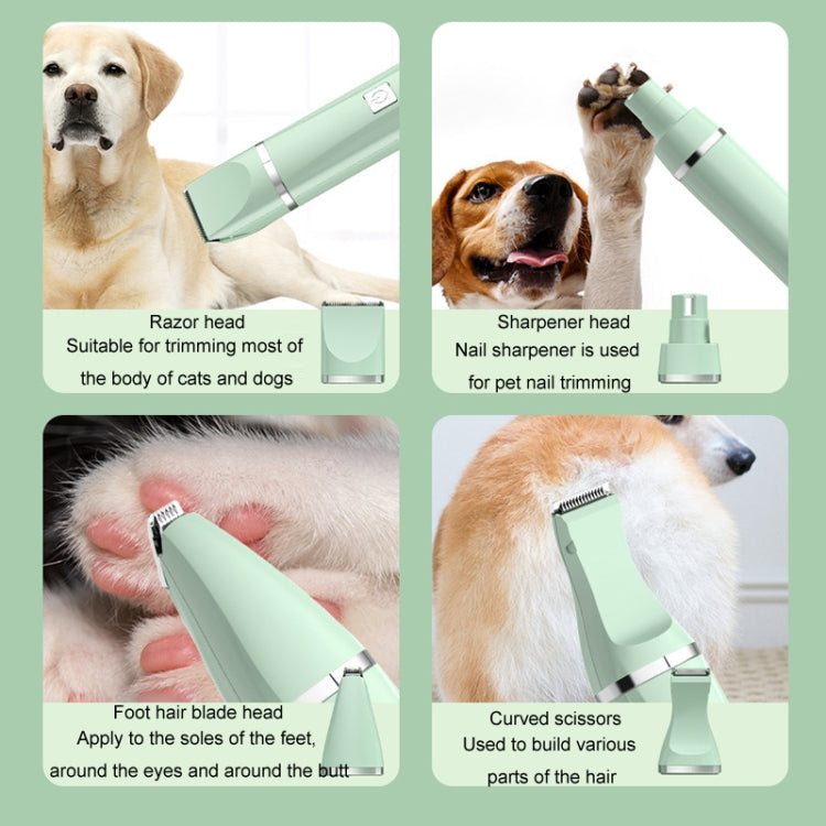 Pet Shaver Cat Dog Paw Hair Clipper Electric Fader, 2 in 1 Green, 3 in 1 Green, 4 in 1 Green, 2 in 1 White, 3 in 1 White, 4 in 1 White, Single Head