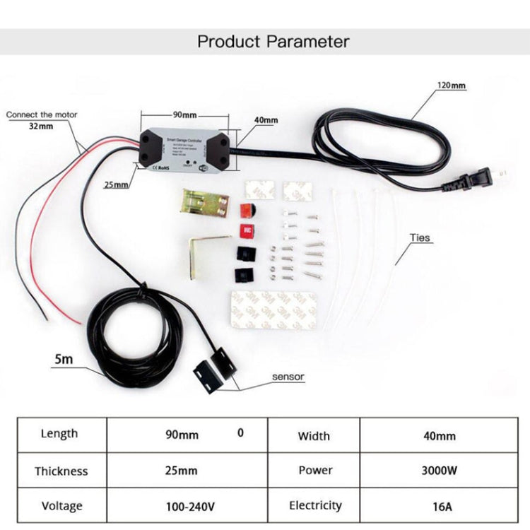 Tuya APP Remote Control WIFI Smart Garage Door Controller