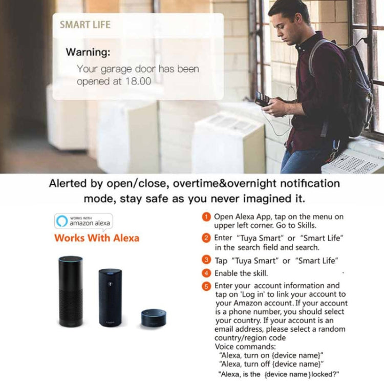 Tuya APP Remote Control WIFI Smart Garage Door Controller