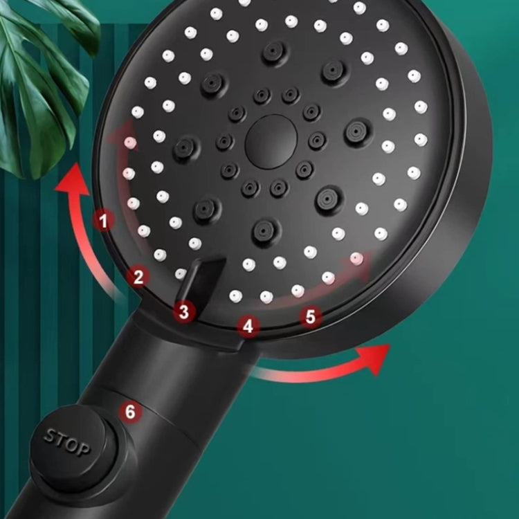 Pressurized Shower Water Heater Handheld Multifunction 6-speed Nozzle, Silver, Black